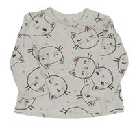Biele tričko s mačkami H&M