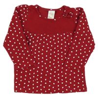 Červené vzorované triko se srdíčky