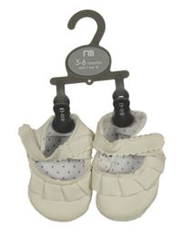 Nové - smotanové koženkové cápačky Mothercare