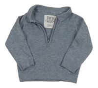 Svetlomodrý ľahký sveter s golierikom F&F