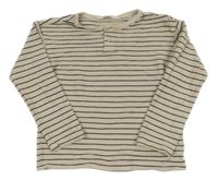 Béžovo-čierne pruhované tričko H&M