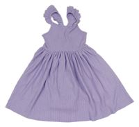 Lila mačkané šaty s volánikmi H&M