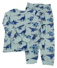 Světlemodré fleecové pyžamo s dinosaury M&S