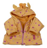 Žluto-růžová vzorovaná oboustranná bunda na panenku BABY BORN