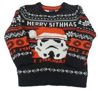 Čierno-bielo-červený sveter s norským vzorem - Star Wars