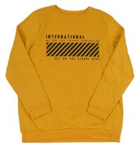 Hořčicová mikina s nápisy Primark