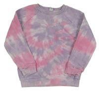 Lila-ružová batikovaná mikina Tu