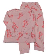 Ružové fleecové pyžama s humry M&S