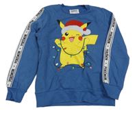 Modrá mikina s Pikachu a nápismi