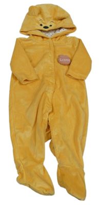 Hořčicová plyšová kombinéza s kapucí - Medvídek Pú Disney