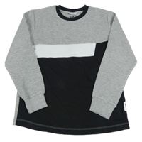 Šedo-bílo-černá mikina 