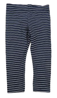 Tmavomodro-stříbrné pruhované legíny Primark