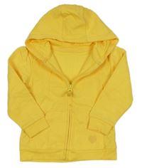 Žltá prepínaci mikina so srdiečkom a kapucňou Dunnes Stores