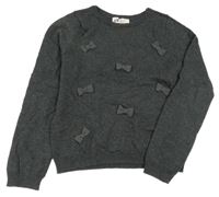 Tmavosivý sveter s mašľami H&M