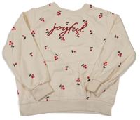 Béžová mikina s třešněmi a nápisom H&M