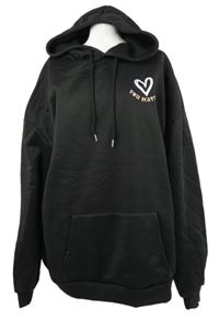 Dámska čierna oversized mikina s nápismi a kapucí vel. 5XL