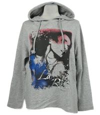 Dámská šedá mikina s potiskem a kapucí Up2Fashion 