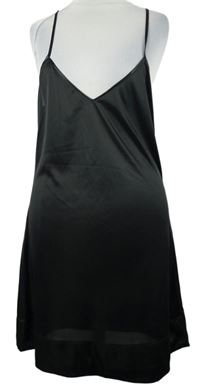 Dámská černá saténová noční košile 