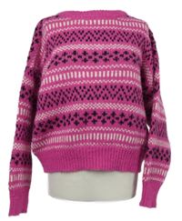 Dámsky fuchsiovo-čierny vzorovaný krátky sveter Primark