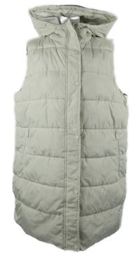 Dámska smotanová šušťáková zateplená vesta s kapucňou Xside