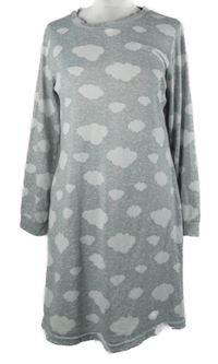 Dámska sivá nočná košeľa s mráčikmi