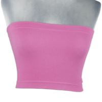 Dámsky ružový rebrovaný bandeau top