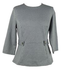 Dámska čierno-biela vzorovaná peplum blúzka H&M