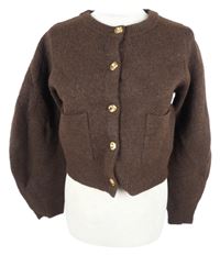 Dámsky hnedý prepínaci crop sveter Zara