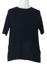 Dámske čierne rebrované svetrové tričko TU