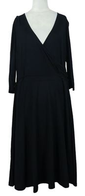 Dámske čierne midi šaty s provázkem v pase George