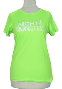 Dámske neónově zelené športové tričko s nápisom