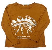 Hrdzavé tričko s dinosaurom H&M