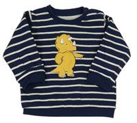 Tmavomodro-biela pruhovaná mikina s dinem M&S