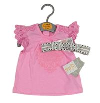 2set- ružové tričko s kytičkami+ čelenka Primark