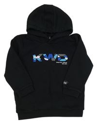 Černá mikina s nápisem a kapucí 