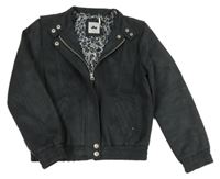 Tmavosivá semišová jarná bunda