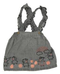 Šedá riflová sukně Prasátko Peppa s kšandami George