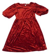 Červené zamatové šaty H&M