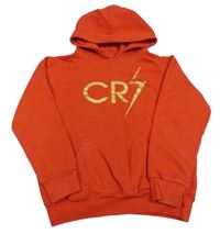 Červená mikina s potlačou a kapucňou