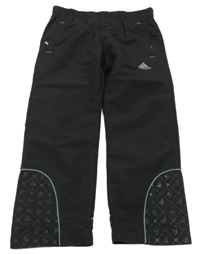 Čierne šušťákové capri nohavice s logom Adidas