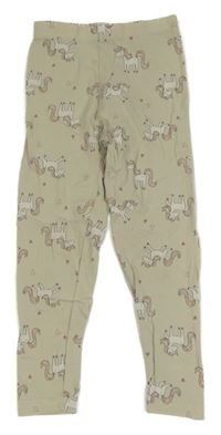 Svetlobéžové legíny s koníky Dopodopo