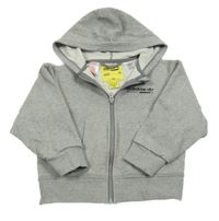 Světlešedá propínací mikina s logem a kapucí Adidas