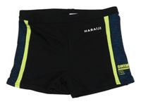 Čierno-modré nohavičkové plavky s logom nabaji