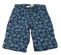 Tmavomodré plátenné kraťasy s autami Kiki&Koko