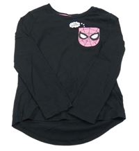 Čierne tričko s růžovým Spidermanem Marvel