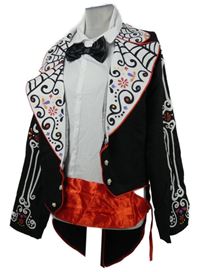 Kostým - Pánský černo-bílý frak + košilová vsadka