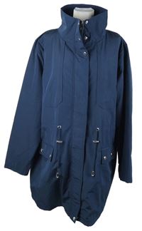 Dámska tmavomodrá šušťáková jarná bunda s rolákom Janina