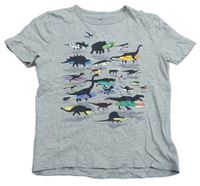 Sivé tričko s dinosaurami GAP