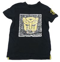 Čierne tričko s překlápěcí flitry - Transformers