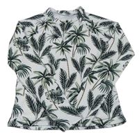 Bílé UV triko s palmami 